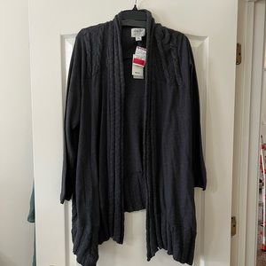 NWT Lucky Lotus Grey Cardigan- Size 2X